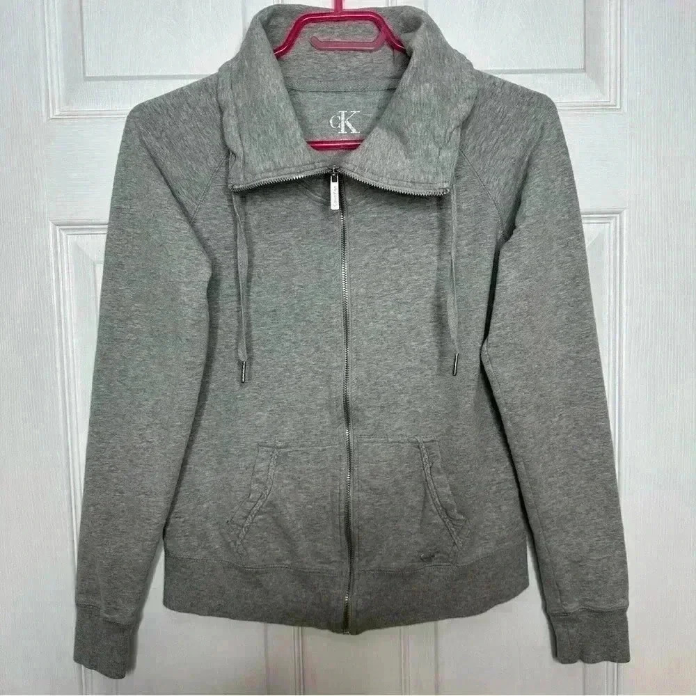 Calvin Klein Sweatshirt Full Zip Grey Size Small